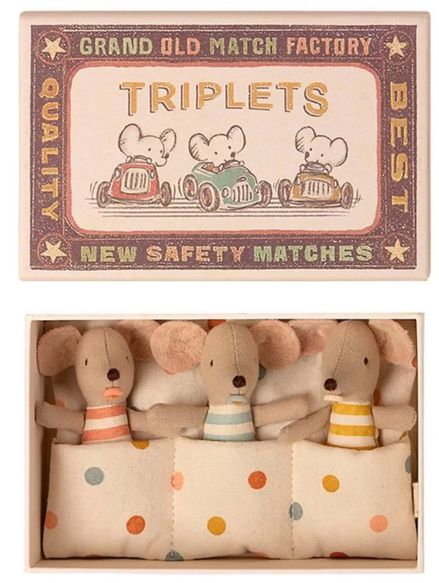 Maileg Baby Mice Triplets In Matchbox New