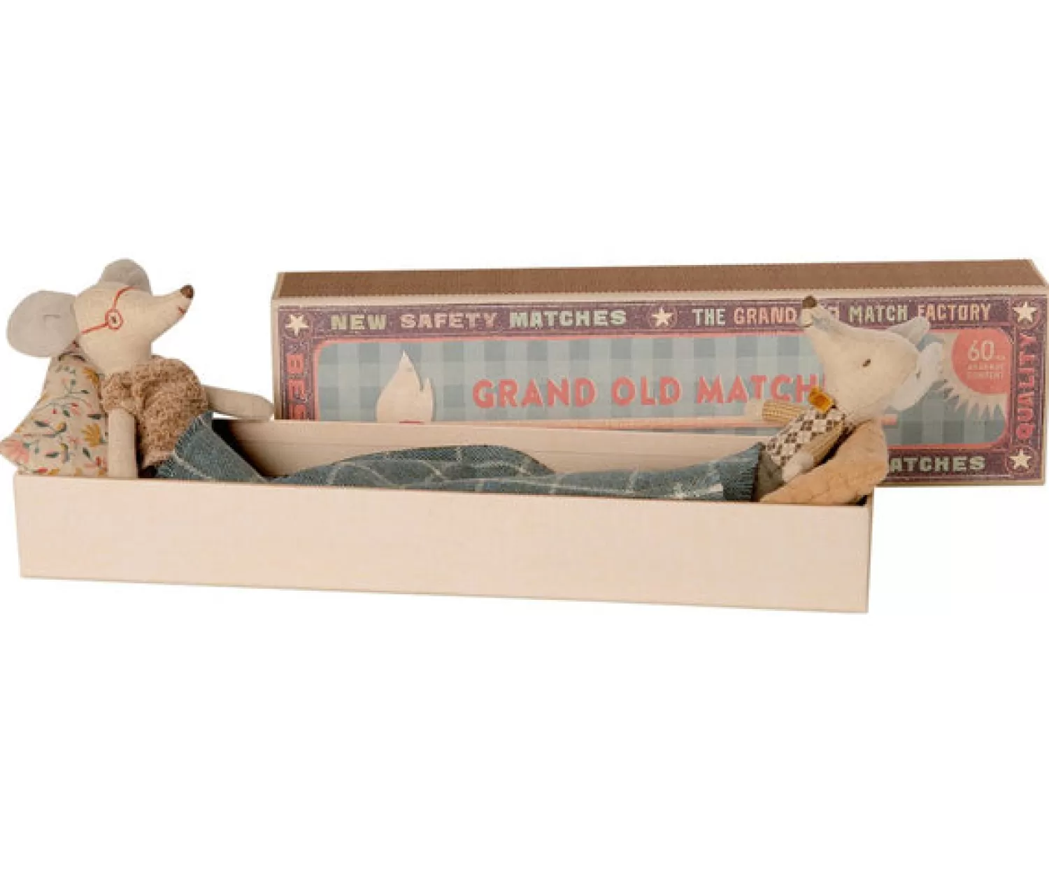 Maileg Grandma And Grandpa Mice In Matchbox Clearance