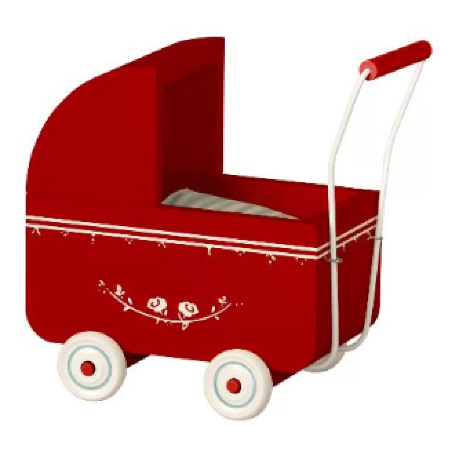 Maileg Micro Red Wooden Pram Cheap